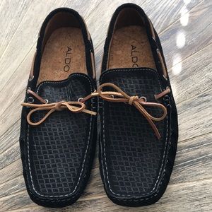 Aldo black suede driving shoes or loafers